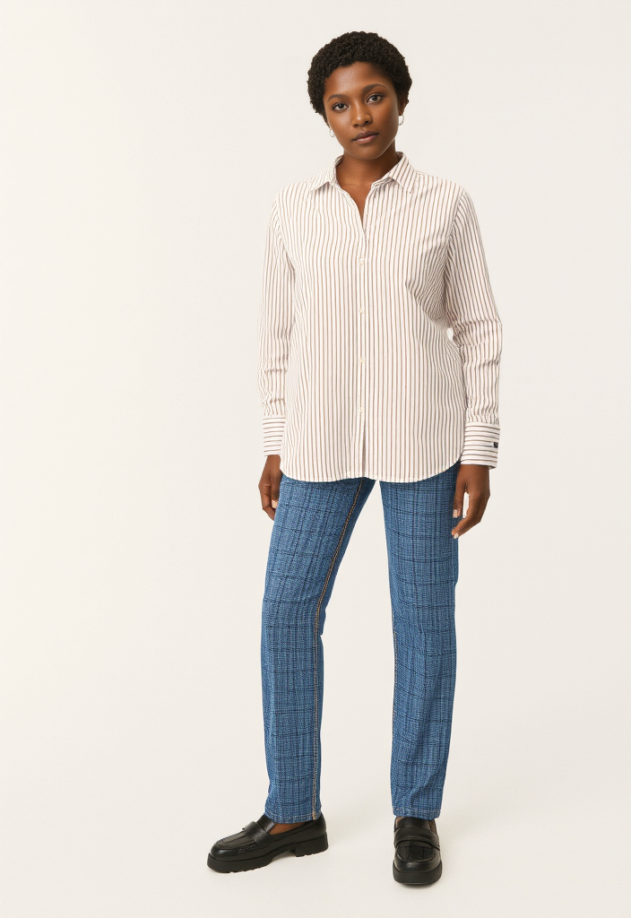 Chemise rayée en coton – Taille 38 💼