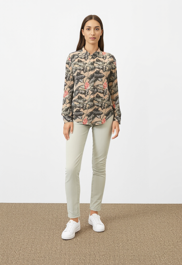 Chemise à imprimé feuillage – Taille 40 🌿
