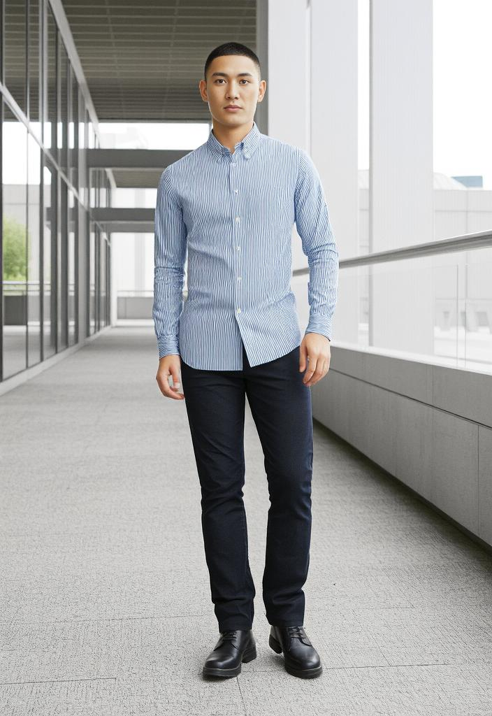 🌀 Chemise Slim Fit Rayée Taille M 🌀