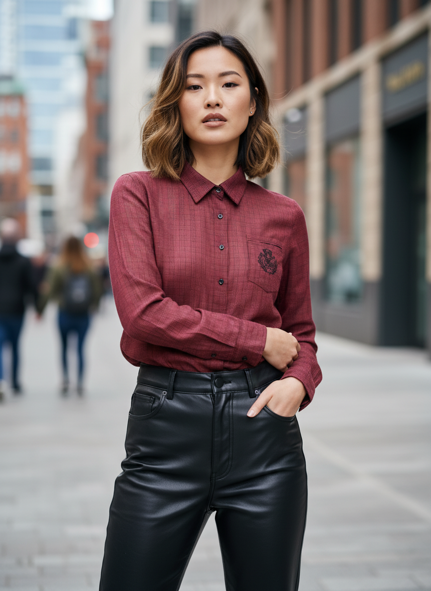 ✨ Chemise Femme à Carreaux Rouge & Noir Taille 38✨