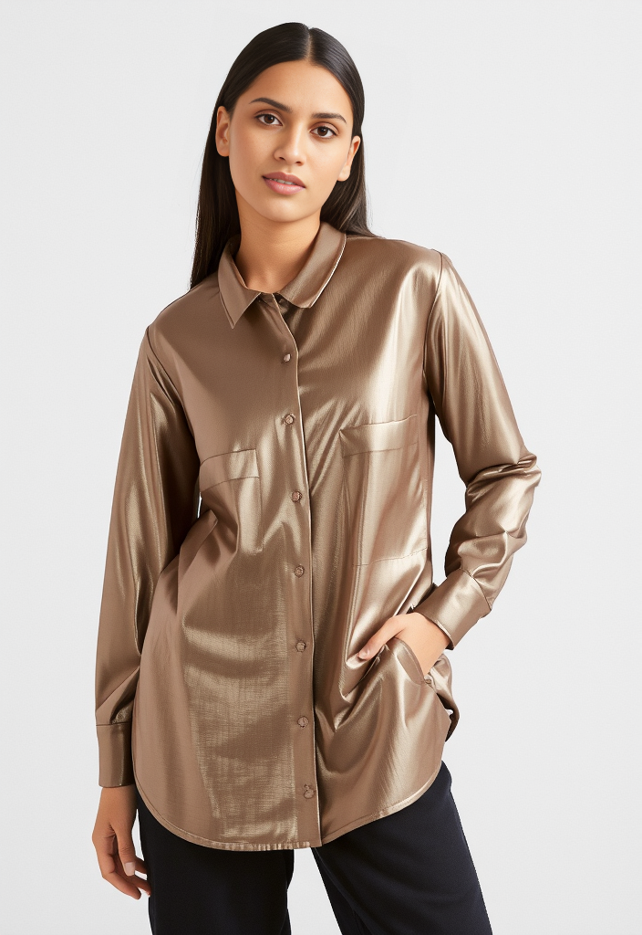 🌟 Chemise satinée dorée Taille 36 🌟