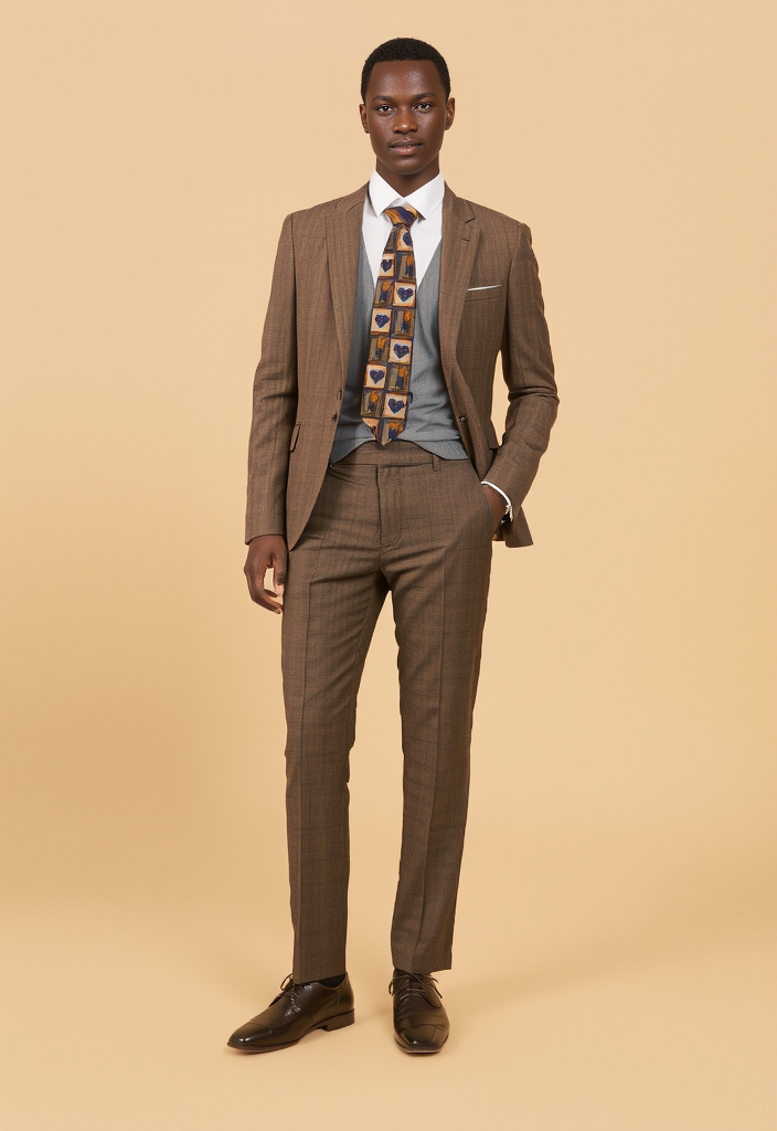 Cravate en soie – motif “cœurs & torches”, bleu/or 👔