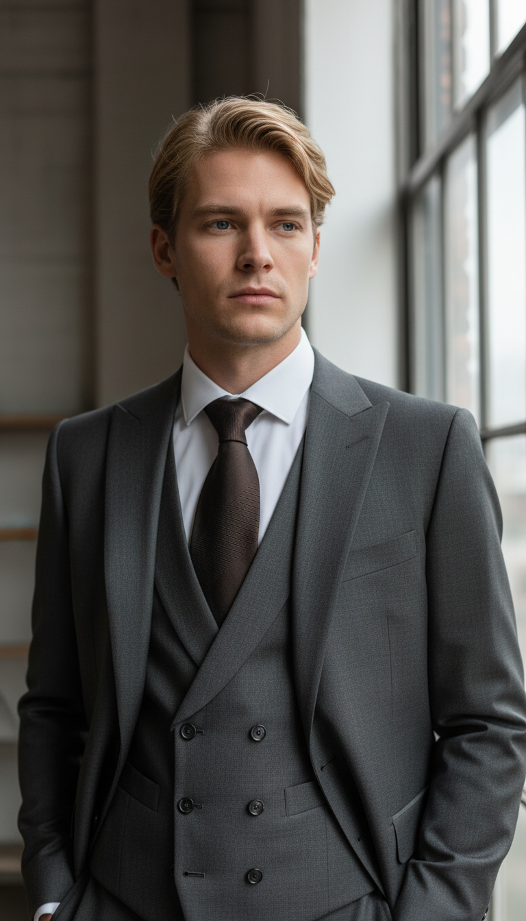 Cravate  Élégance Italienne Motif ton sur ton (Neuve)