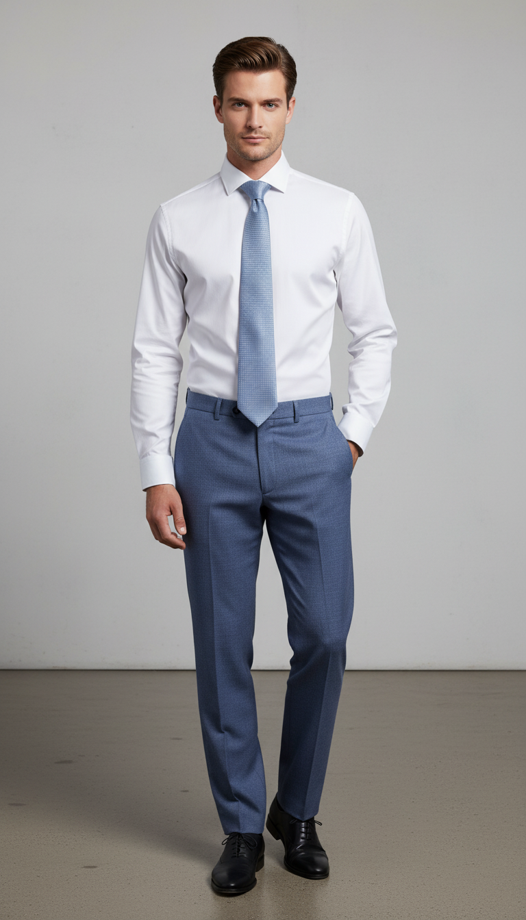 👔✨ Cravate bleue motif géométrique – Élégance & raffinement