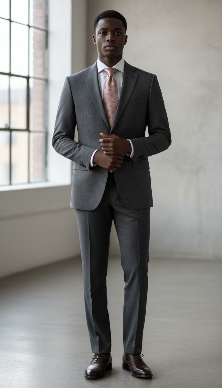 ⭐ Cravate en Soie Motif Paisley Rose & Mauve 💼