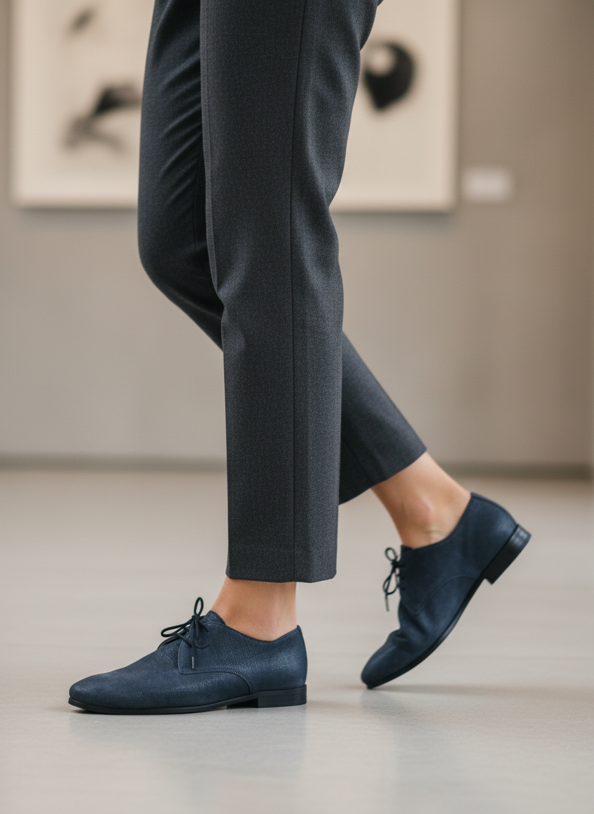 🥿✨ Derbies bleu foncé en cuir – Pointure 40