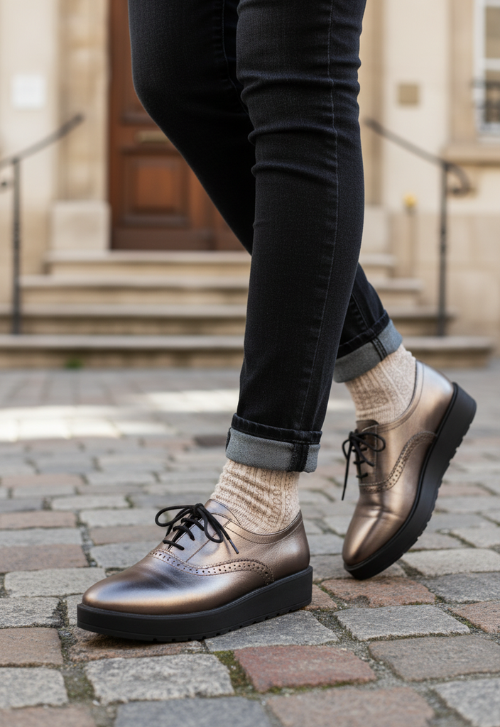 👜 Chaussures en cuir argenté Pointure 40 👜