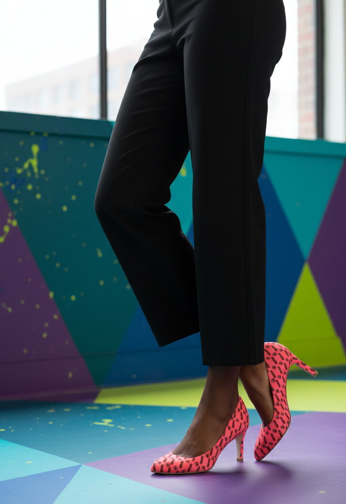 👠 Escarpins originaux motifs rouges à lèvres 💄✨ – Pointure 41