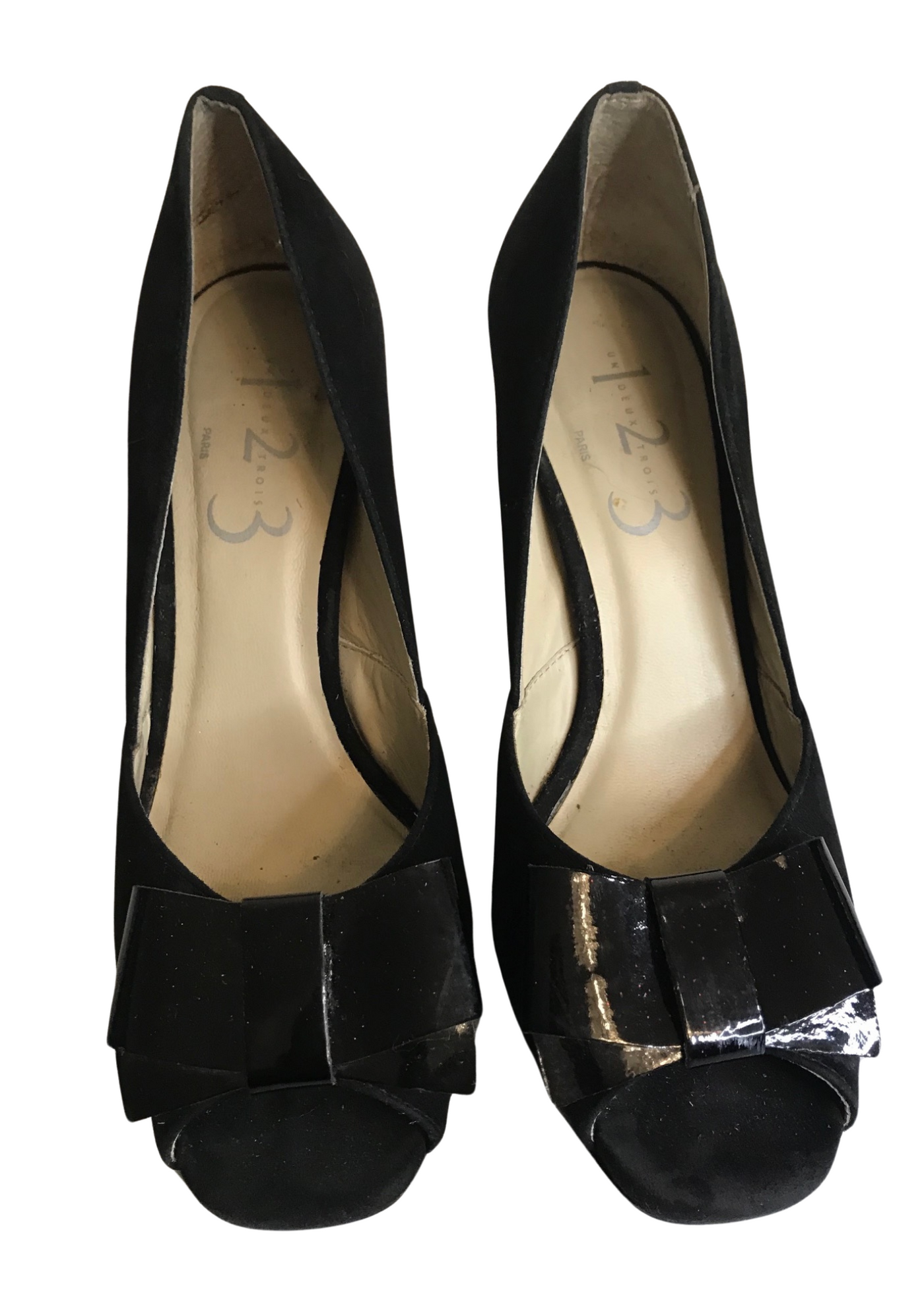 👠 Escarpins noirs open toe 🎀 – Pointure 40 (pied fin)