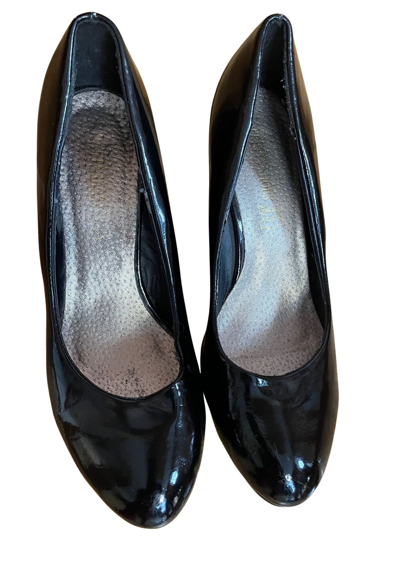 👠 Escarpins noirs vernis – Talons compensés – Pointure 40 👠