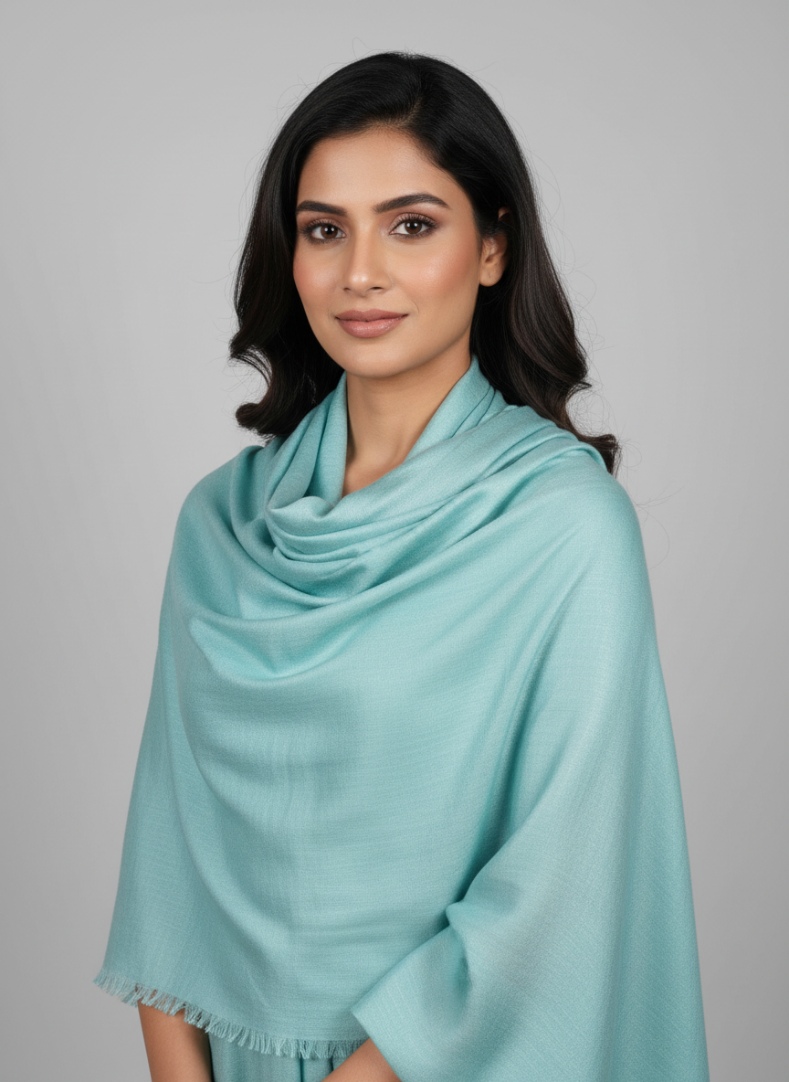 ✨ Étole en soie turquoise – Élégance venue du Cachemire ✨🧣💎