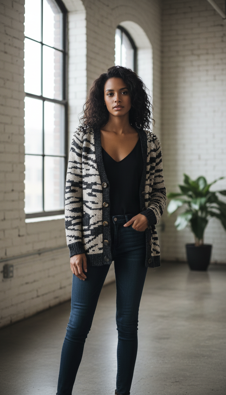 ✨ Gilet rayé clouté aux épaules – Taille 38 ✨