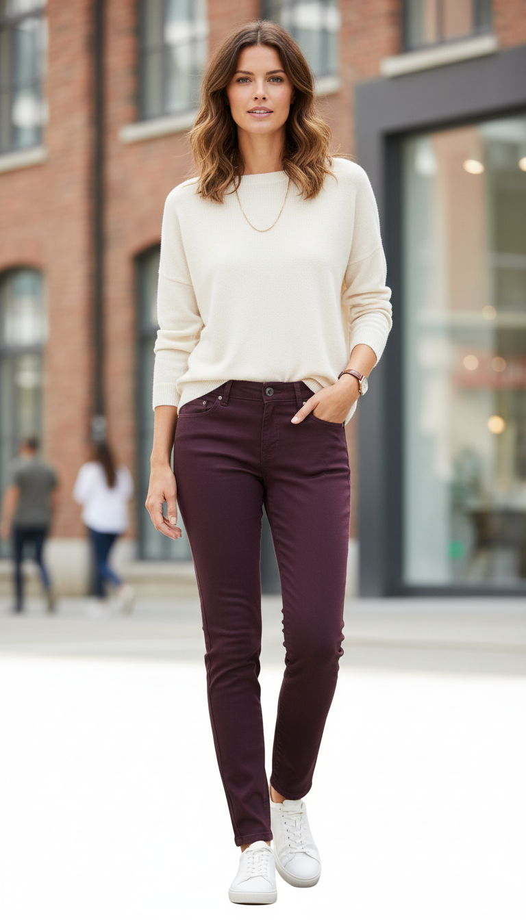 👖 Jean slim aubergine Taille 36 🍇