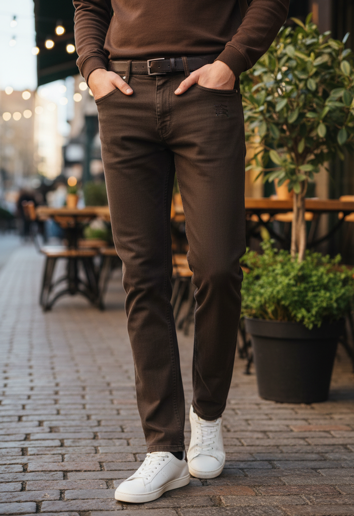 👖 Jean Droit Marron Foncé  – Style Premium Taille XL ✨