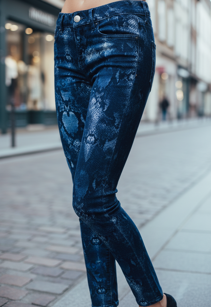 ✨ Jean slim effet python bleu Taille 34 🐍💙