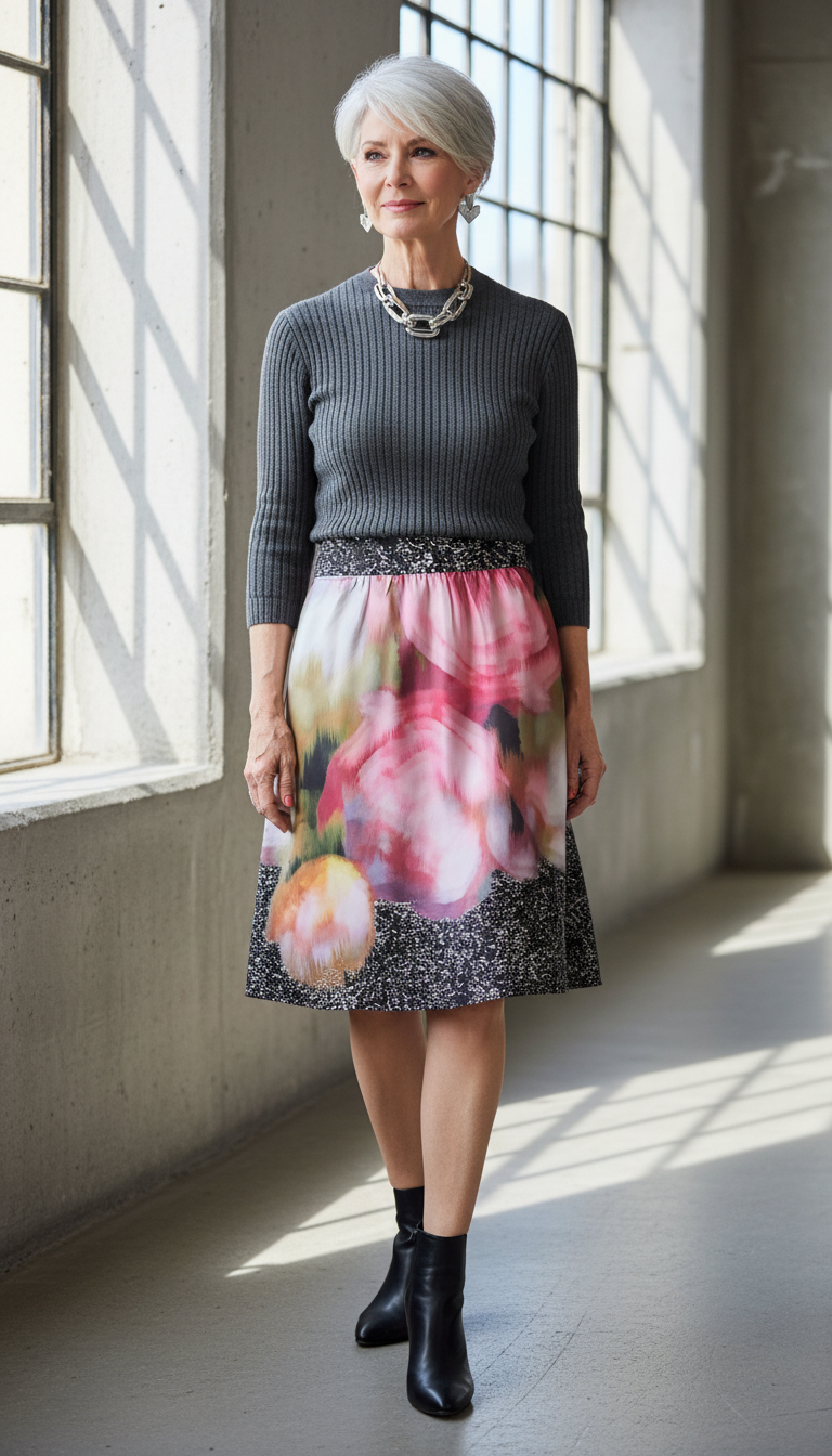 Jupe courte en soie multicolore Taille 38 🌸🎨