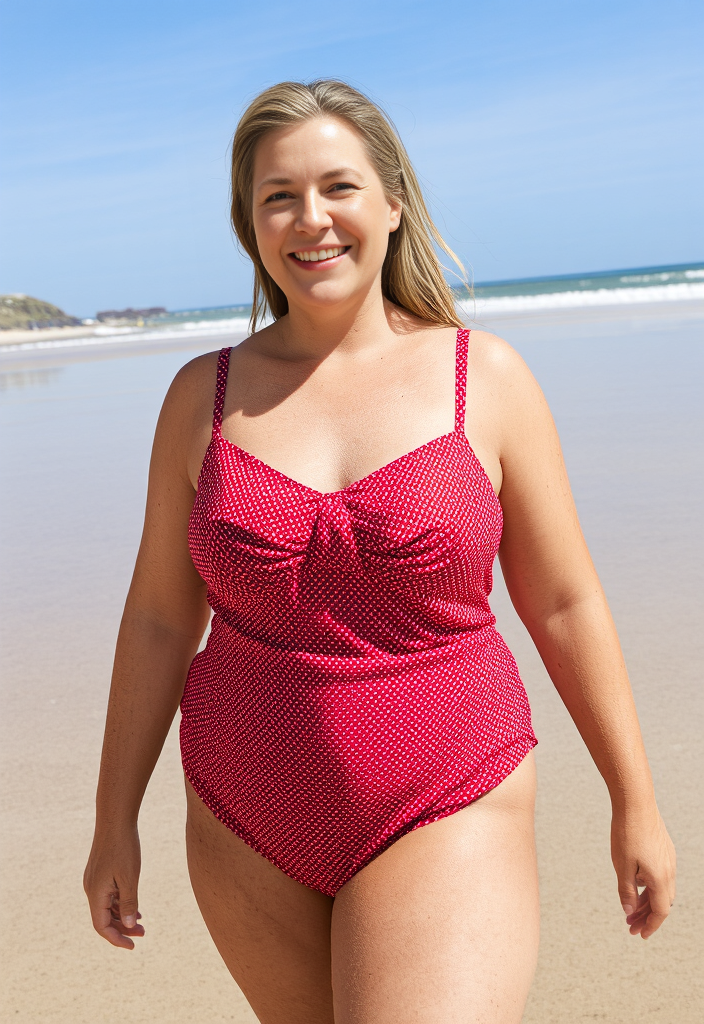 💥 Superbe maillot rouge à motifs Taille 46 💥