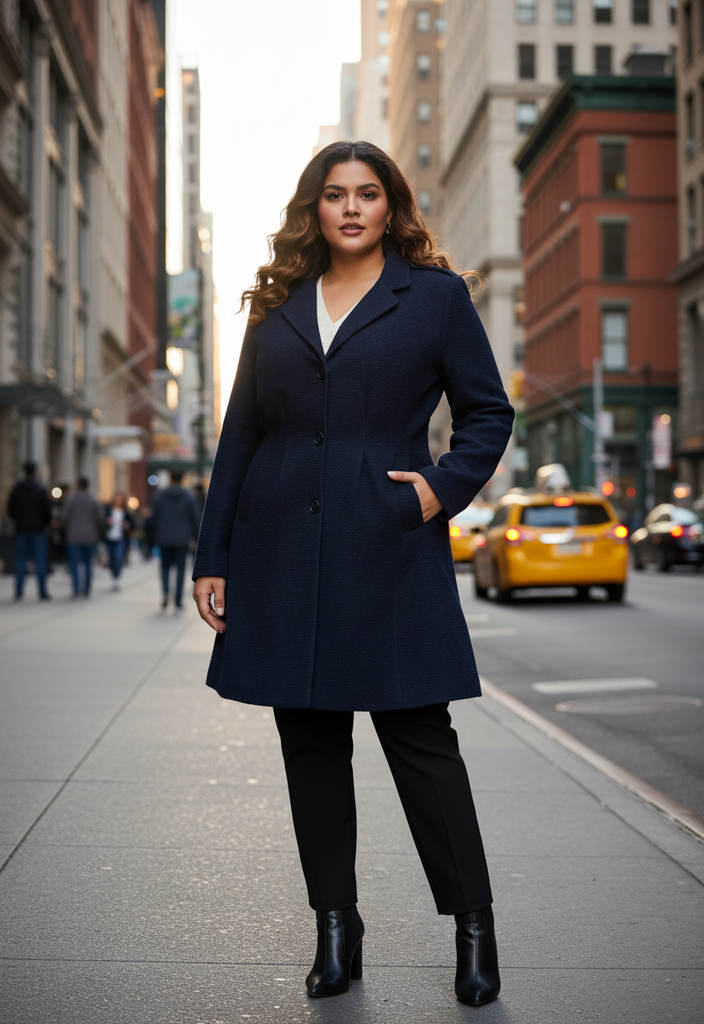 💙 Manteau bleu nuit élégant – Taille 42 💙
