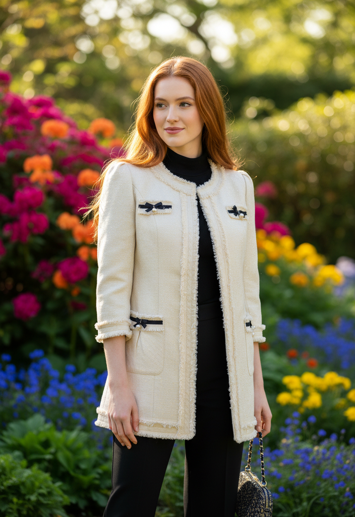 🕊️ Manteau style blanc cassé pailleté Taille 38 ✨🎀