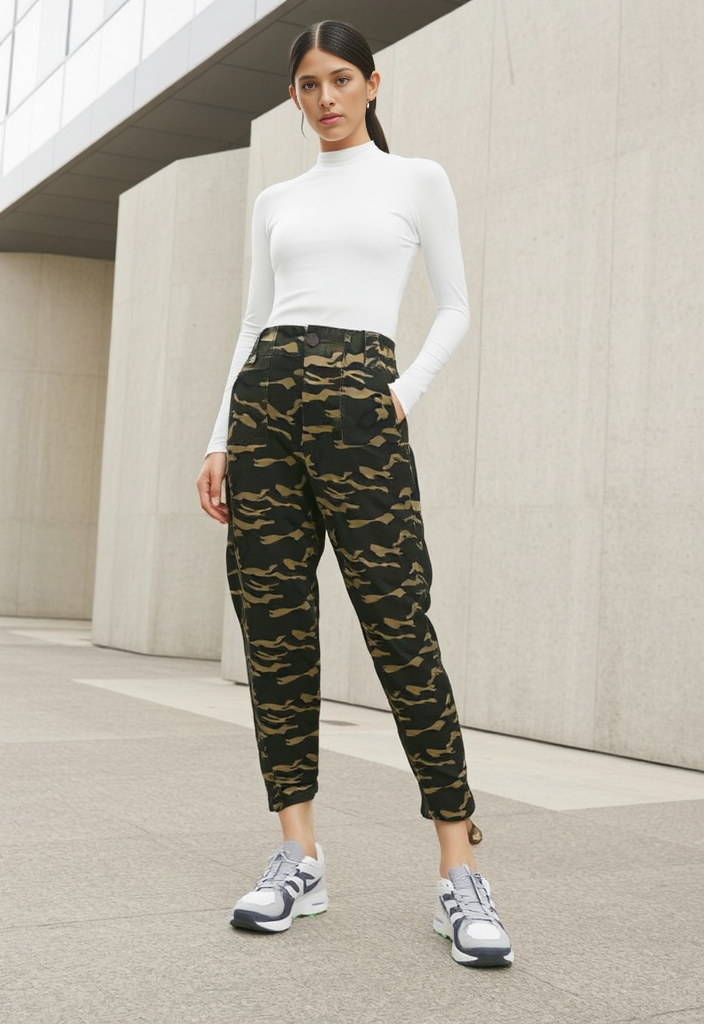🔥 Pantalon Cargo Camouflage  – Style Street & Confort Taille 36 🖤