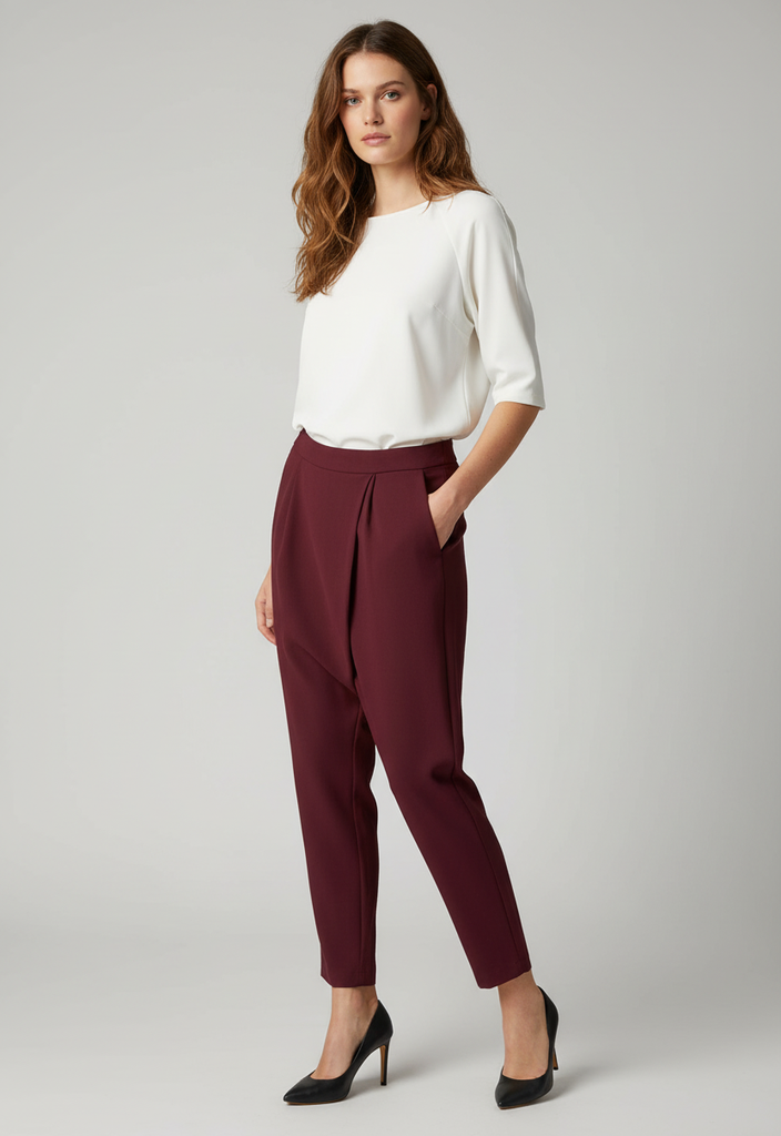 🍷 Pantalon carotte bordeaux Taille 38 ✨