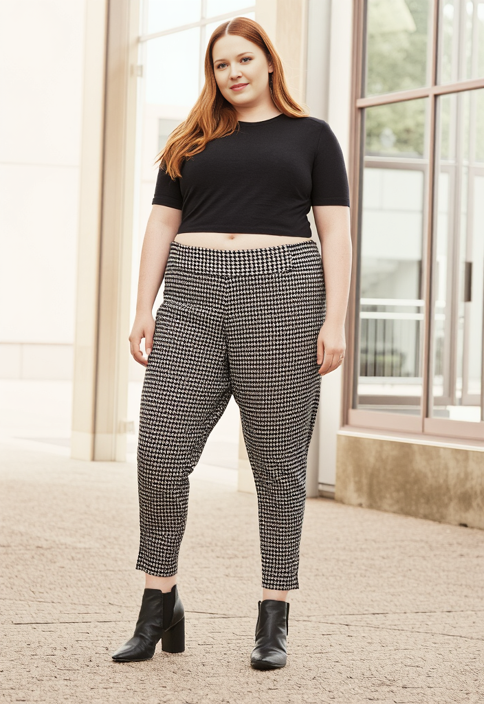 🎀 Pantalon à motif pied-de-poule Taille 44 🎀