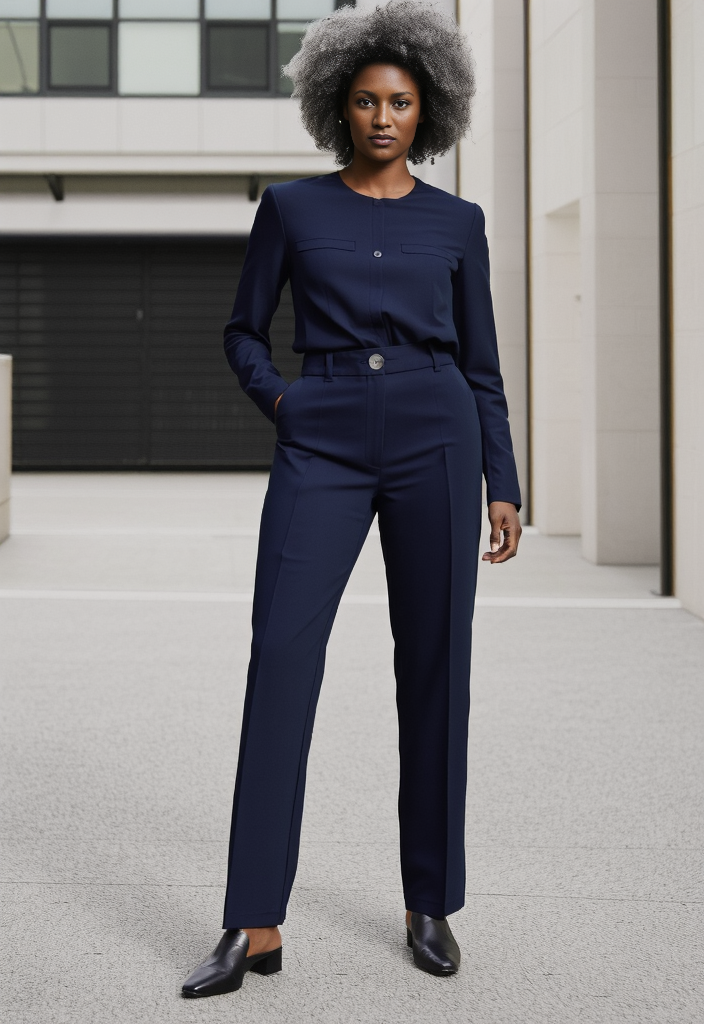 👖 Pantalon bleu foncé en coton élasthanne – Taille 38