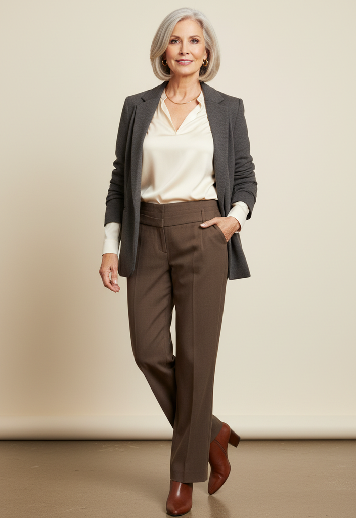 Pantalon 🤎 Élégance Tailleur Chocolat – Taille 36  ✨