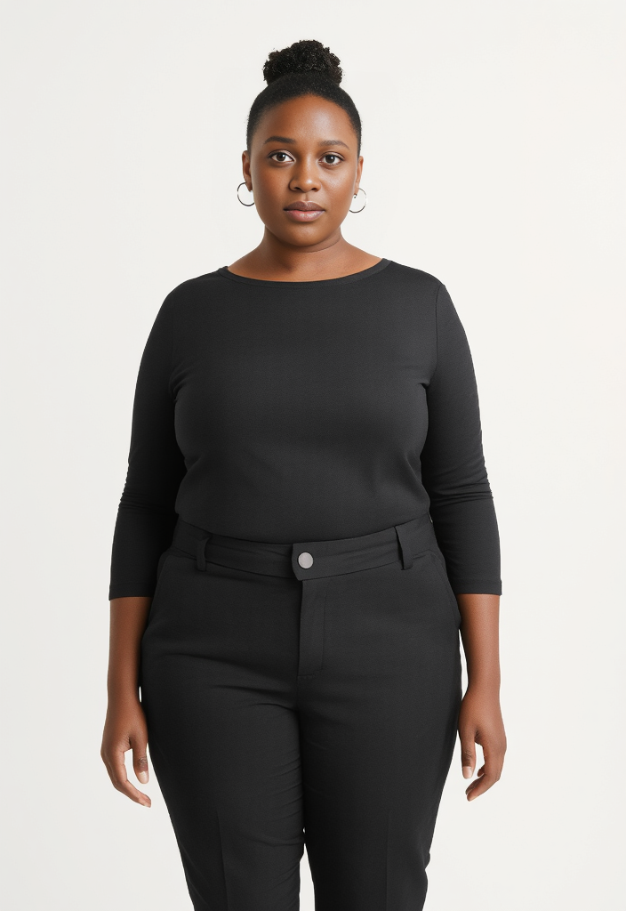 Pantalon noir chic en coton – Taille 46 🖤✨