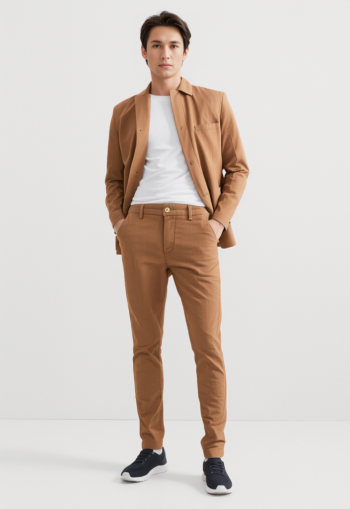 Pantalon Chino Slim Camel Taille S ✨