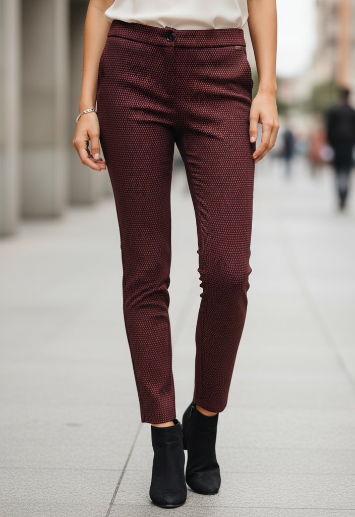 🖤 Pantalon slim à pois rouges & noirs Taille 38 🇮🇹
