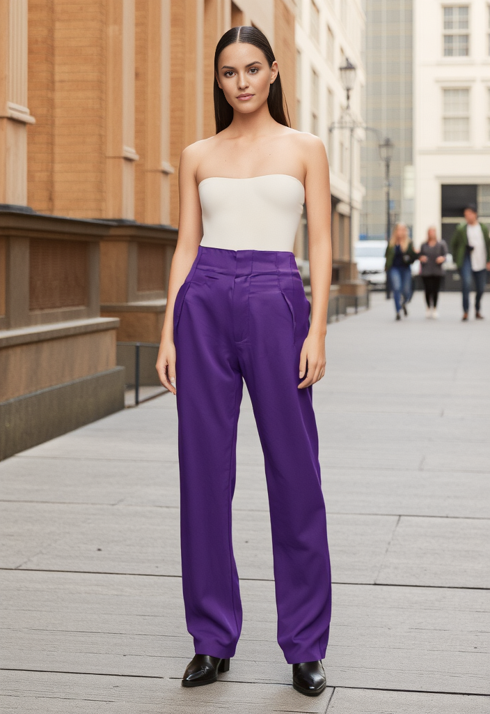 🌟 Pantalon large violet Taille 34 🌟