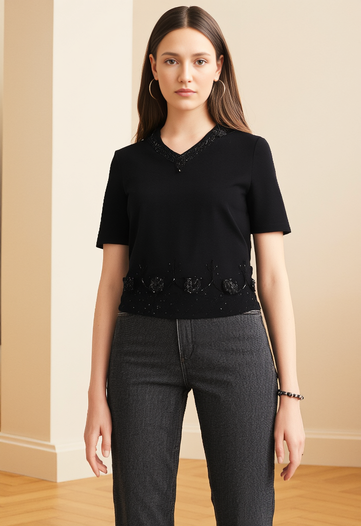🖤 Pull en laine ornée Taille 36 🖤