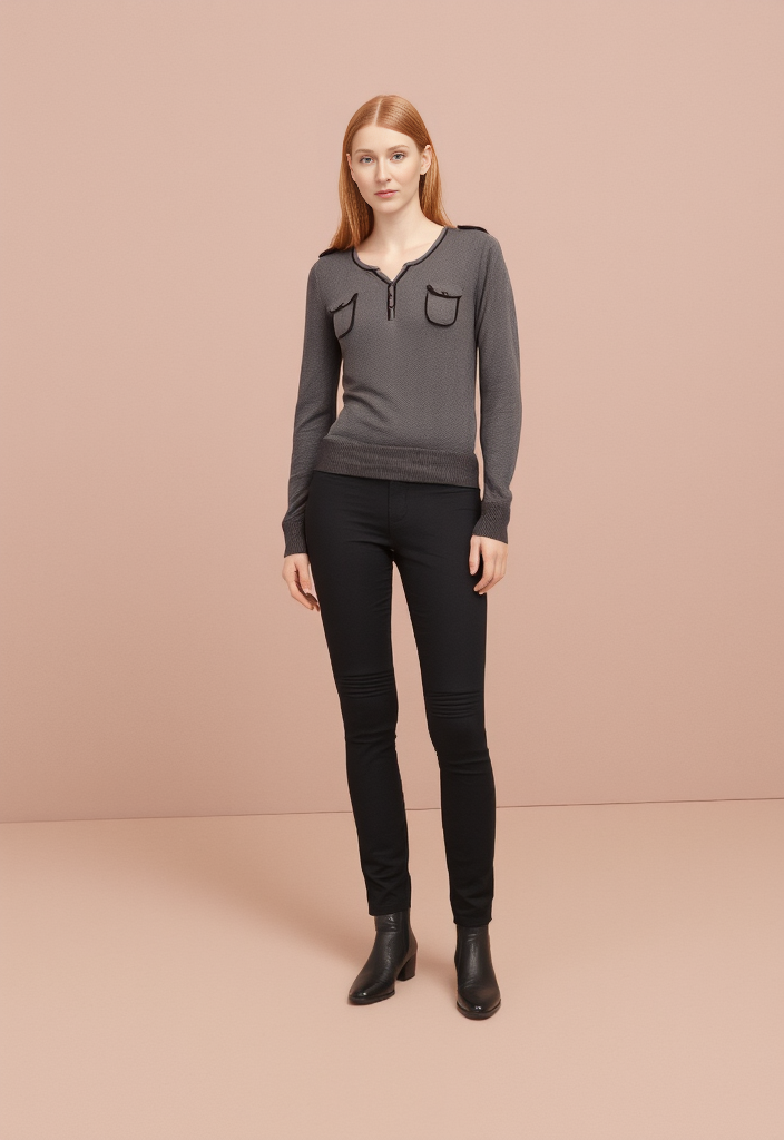 🧥✨ Pull gris chic en soie & viscose- Taille 38