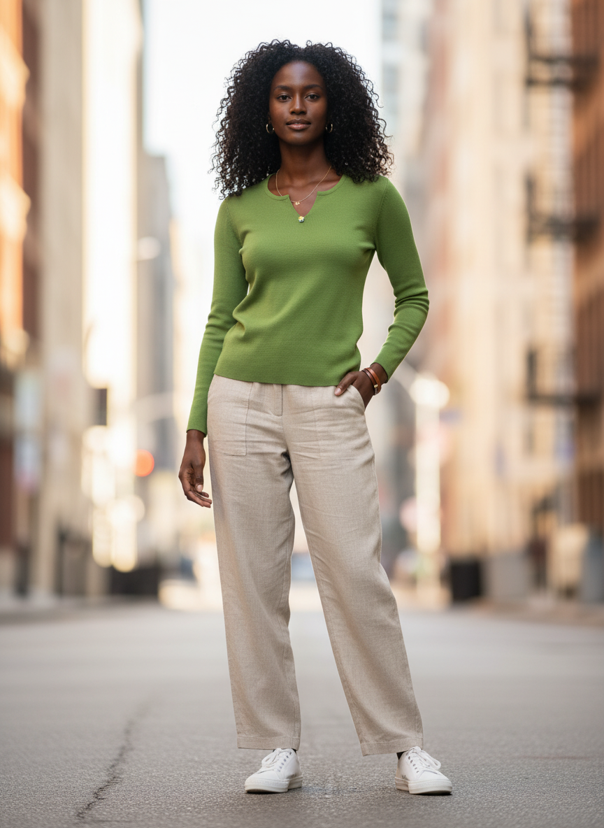 🧶 Pull vert en laine Taille 38 🌿✨