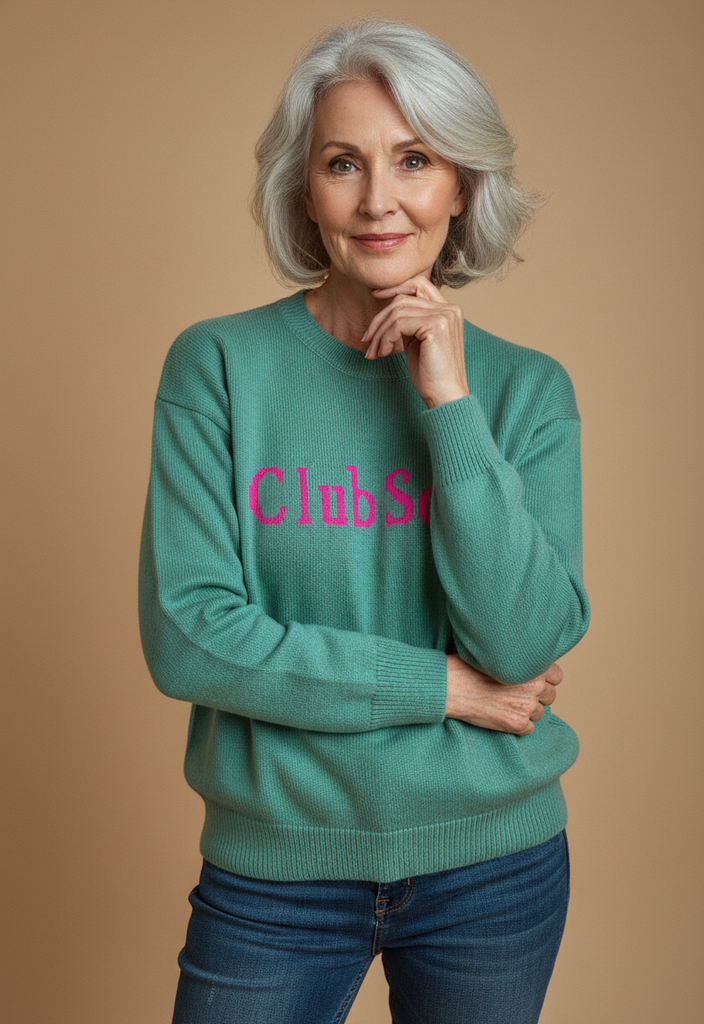 💚 Pull  vert menthe & rose fuchsia Taille 38 🌸✨