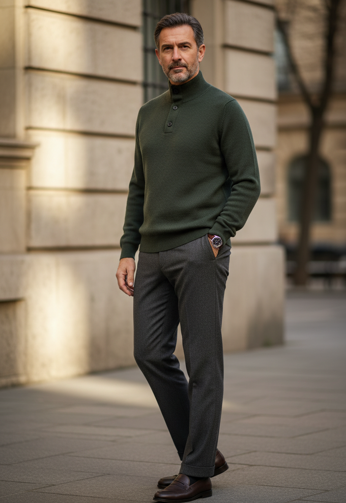 🧶 Pull col montant en laine extrafine Taille L ✨