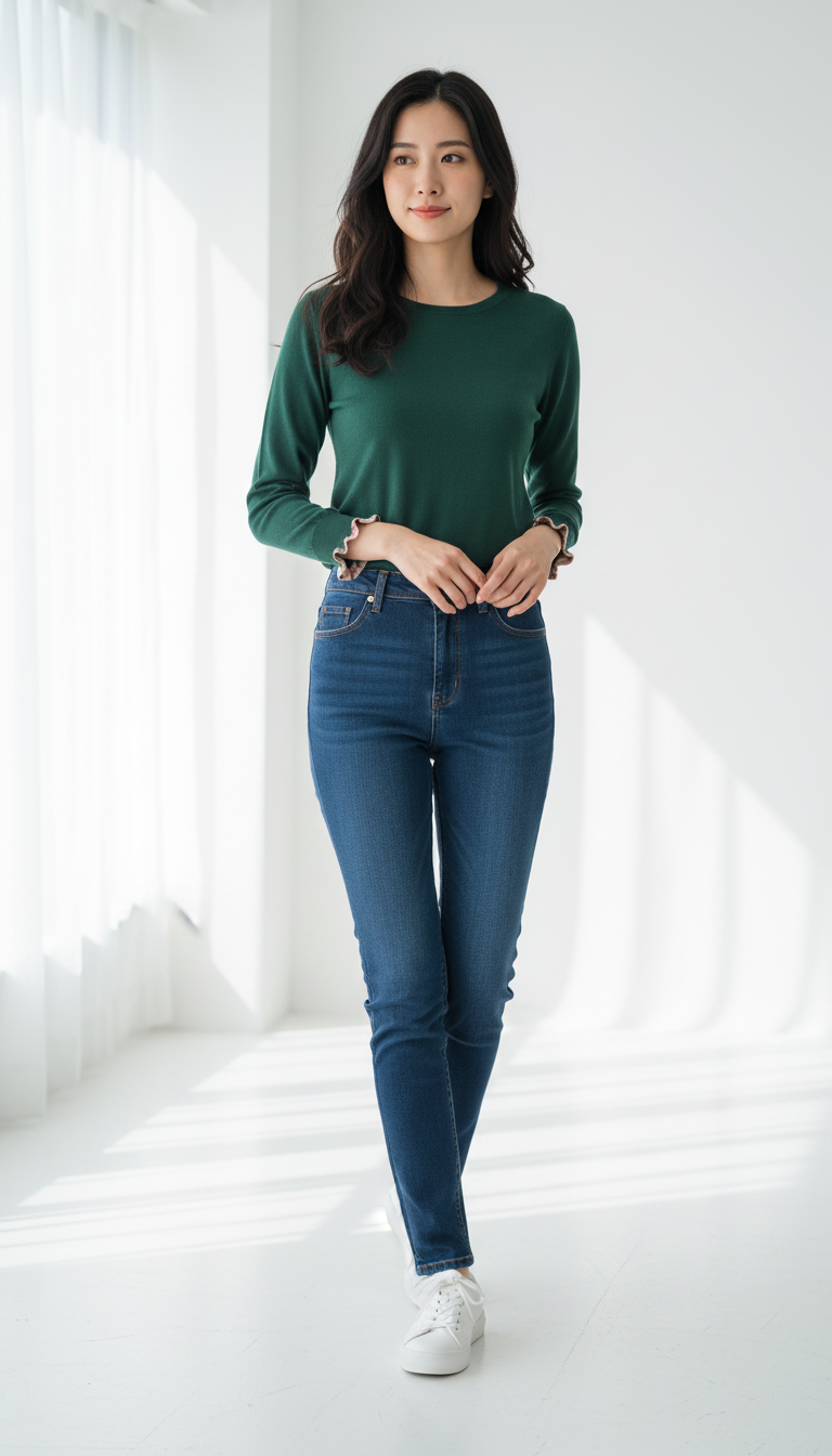 🧶 Pul en Laine Mérinos – Vert Émeraude Taille 36 💚✨