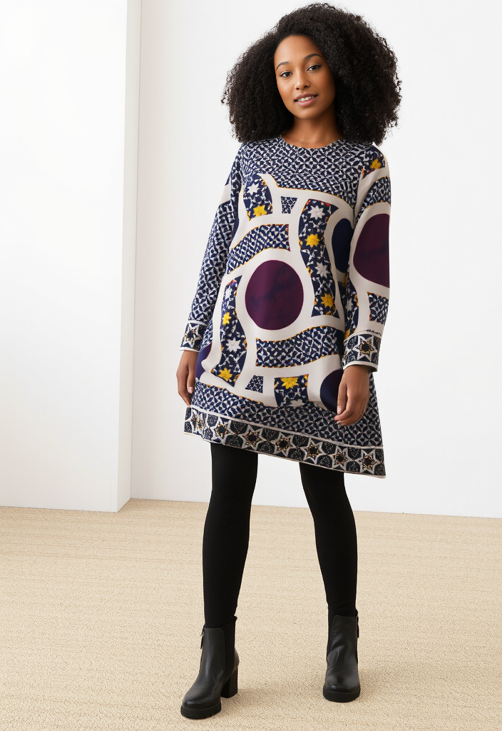 🌟 Robe imprimée géométrique Arts of Italy Taille 38 🌟