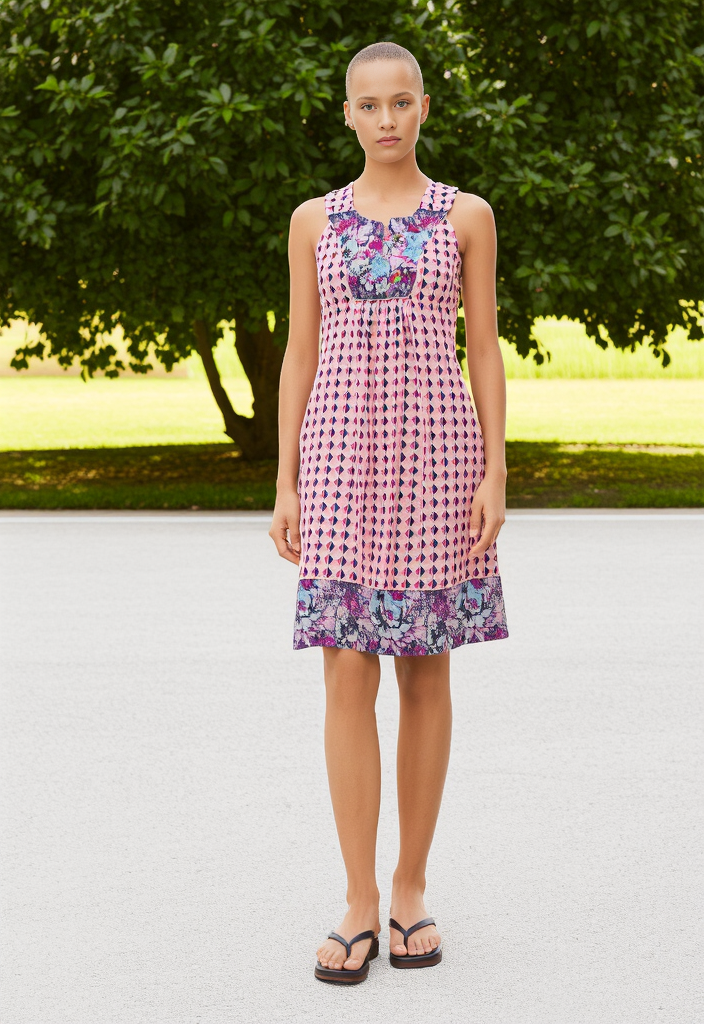 🖤👗 Robe courte à plastron multicolore – Taille 36 ✨🌸