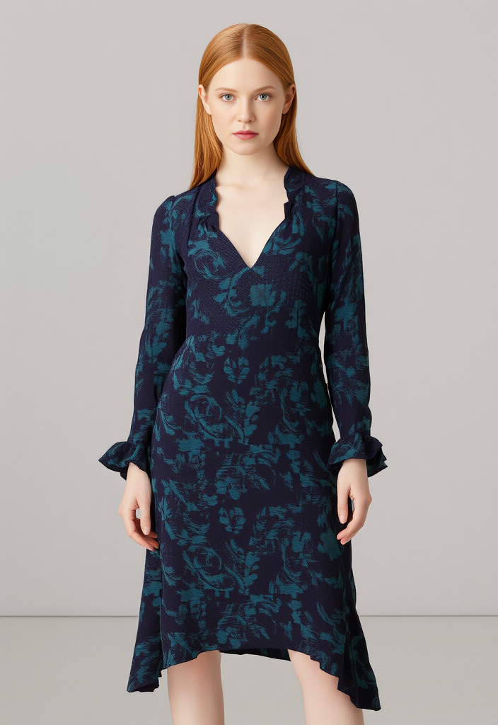 Robe midi bohème imprimé cachemire – Taille 40 👗
