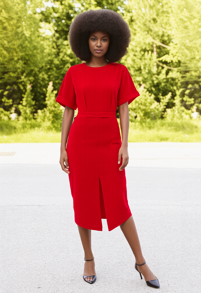 ✨ Robe Crayon Rouge  🔥 Élégante & Féminine – Taille 36