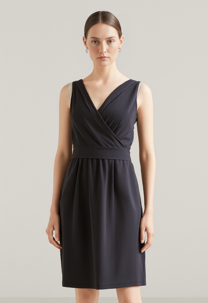 👗✨ Robe cache-cœur gris foncé – Taille 40