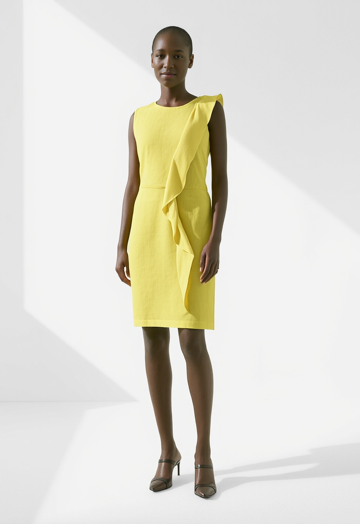 🌟 Robe asymétrique jaune Taille 40🌟