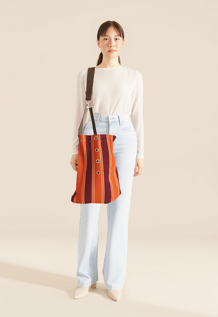 👜 Sac à bandoulière rayé Multicolore réversible (Neuf) 👜