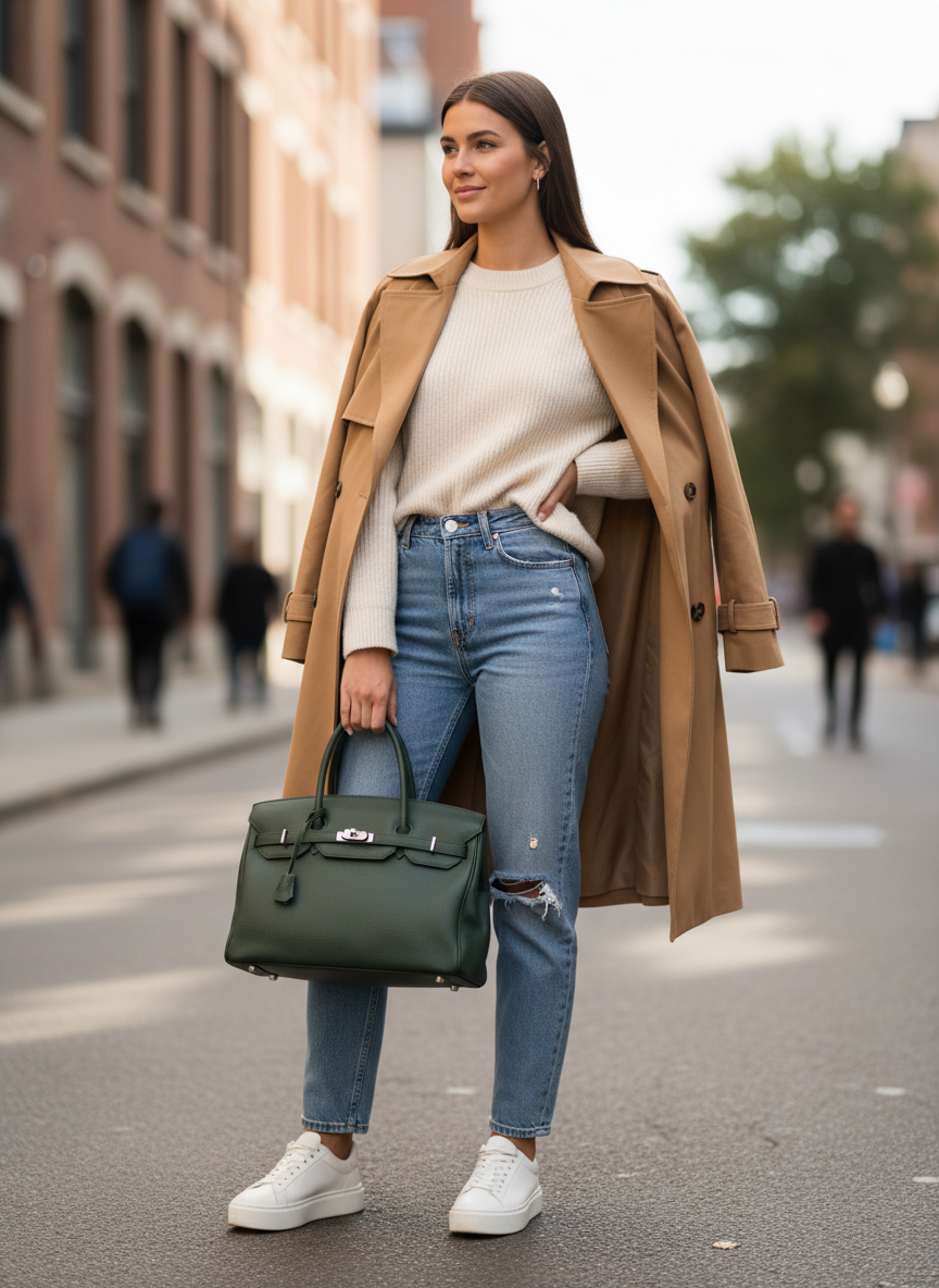 👜✨ Sac à main vert bouteille en cuir – Élégance intemporelle ✨👜