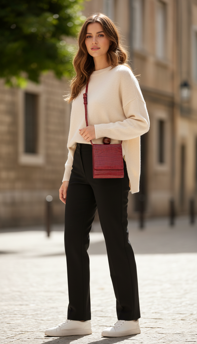 👜 Mini Sac Bordeaux Croco – Poignée Boule Résine Ambrée ✨