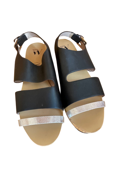 🖤 Sandales Compensées Cuir Noir Pointure 41 🖤