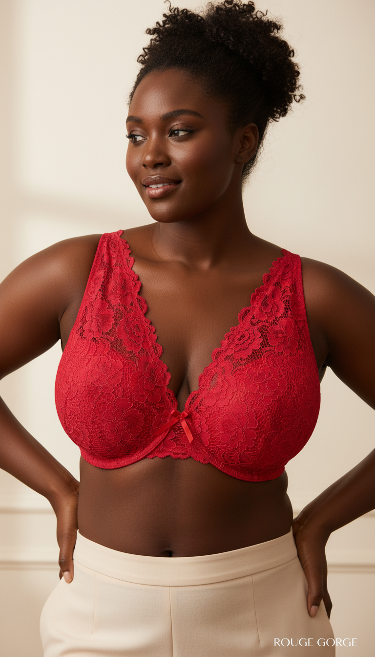 💖 Soutien-gorge rouge dentelle Taille 105E 🌺✨
