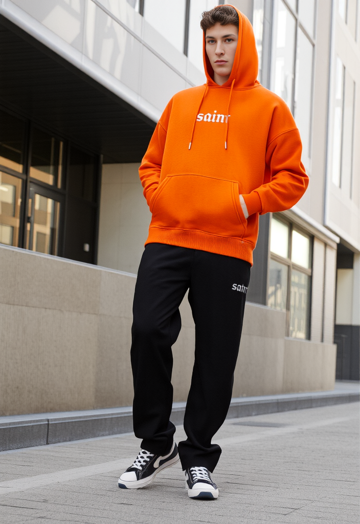 💥 Hoodie orange "Saint" Taille M 💥
